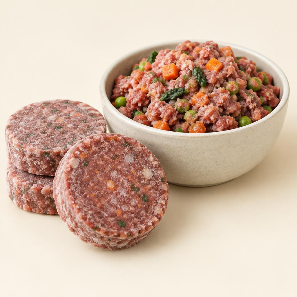 Raw and frozen pet food